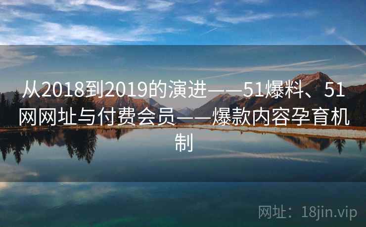 从2018到2019的演进——51爆料、51网网址与付费会员——爆款内容孕育机制