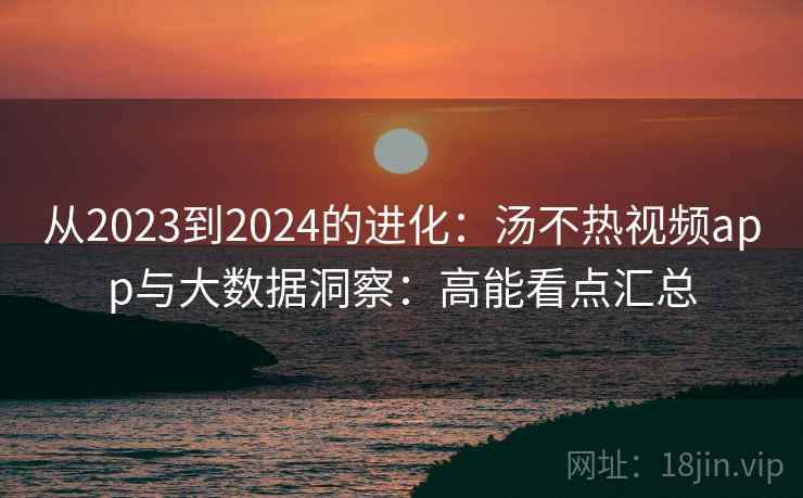 从2023到2024的进化:汤不热视频app与大数据洞察:高能看点汇总
