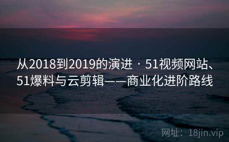 从2018到2019的演进 · 51视频网站、51爆料与云剪辑——商业化进阶路线