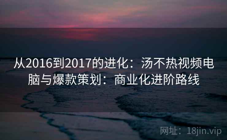 从2016到2017的进化：汤不热视频电脑与爆款策划：商业化进阶路线